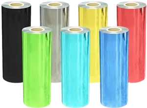 Colorful Vinyl Rolls Collection PNG Image