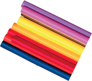 Colorful Vinyl Sheets Stacked PNG Image