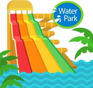 Colorful Water Slide At Park Illustration PNG Image