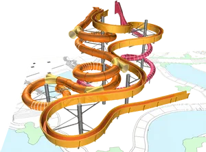 Colorful Water Slide Design Concept PNG Image