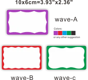 Colorful Wave Labels Design PNG Image