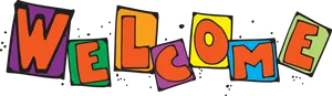 Colorful Welcome Sign PNG Image