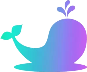 Colorful Whale Cartoon Clipart PNG Image