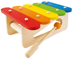 Colorful Wooden Xylophone Toy PNG Image