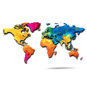 Colorful World Map Vector Png Mjt8 PNG Image