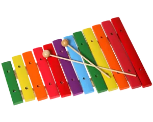 Colorful_ Xylophone_with_ Mallets PNG Image