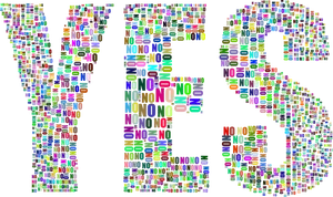 Colorful Y E S Mosaic PNG Image