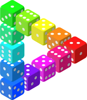 Colorful3 D Dice Chain PNG Image