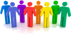 Colorful3 D Figures Teamwork Concept PNG