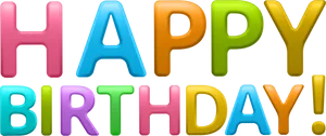 Colorful3 D Happy Birthday Text PNG Image