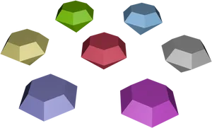 Colorful3 D Polygons Floating PNG Image