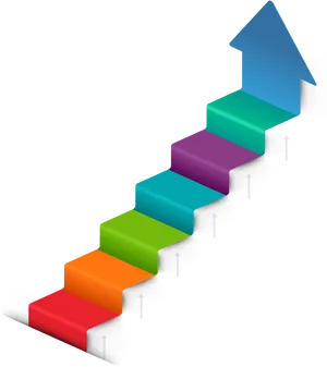 Colorful3 D Progress Stairs PNG Image