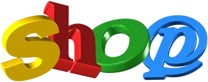 Colorful3 D Shop Text PNG Image
