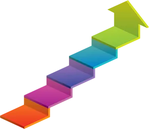 Colorful3 D Staircase Graphic PNG Image