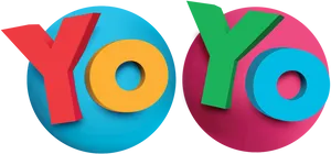 Colorful3 D Yo Yo Text Art PNG Image