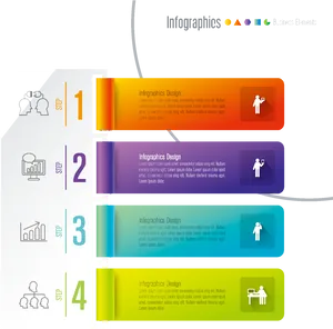 Colorful4 Step Infographic Design PNG Image