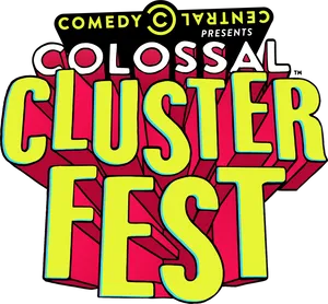 Colossal Cluster Fest Comedy Event Logo PNG Image