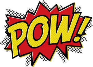 Comic Book P O W Explosion PNG Image