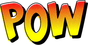 Comic Book P O W Expression PNG Image