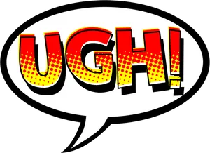 Comic Exclamation Ugh Bubble PNG Image