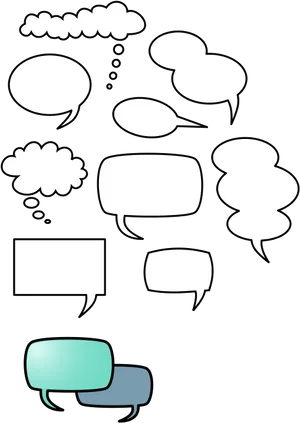 Comic Speech Bubbles Collection PNG Image