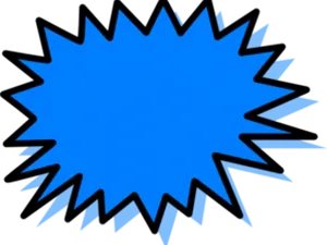 Comic Style Blue Burst Shape PNG Image