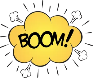 Comic Style Boom Explosion PNG Image