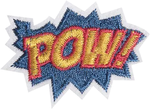 Comic Style P O W Patch PNG Image