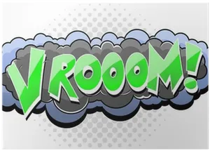 Comic Style Vroom Cloud PNG Image