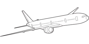 Commercial Airplane Silhouette PNG Image