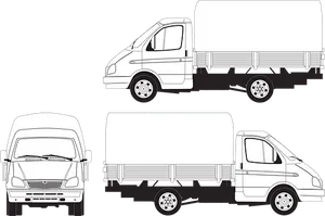 Commercial Delivery Vehicles Vector Illustration PNG Image