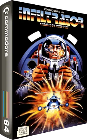 Commodore64 Infiltrator Game Cover Art PNG Image