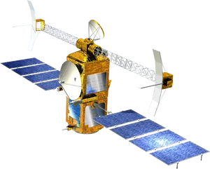 Communications Satellite Rendering PNG Image