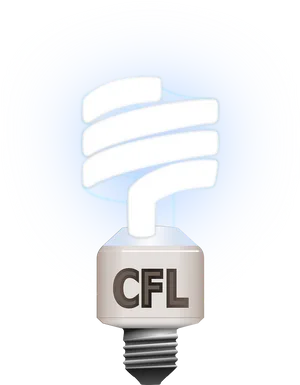 Compact Fluorescent Lightbulb Illustration PNG Image