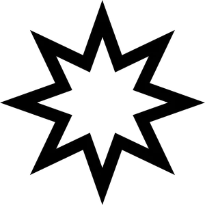 Complex Black Star Outline PNG Image