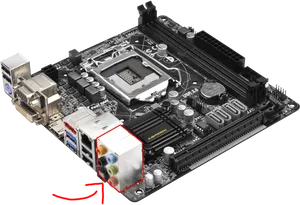 Computer Motherboardwith Integrated Components PNG Image