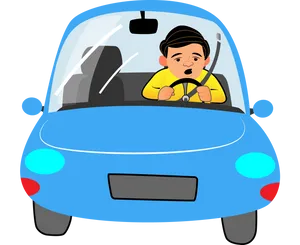 Concentrated Driver Cartoon PNG Image