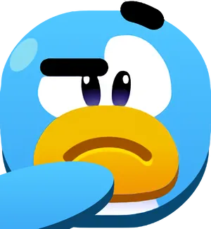 Concerned Cartoon Penguin Face PNG Image