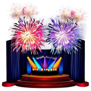 Concert Stage With Fireworks Png 38 PNG Image