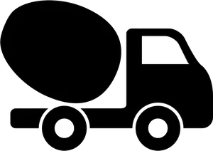 Concrete Mixer Truck Silhouette PNG Image