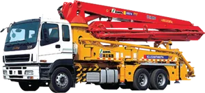 Concrete Pump Truckin Action PNG Image