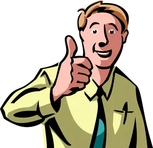 Confident Businessman Giving Thumbs Up PNG Image