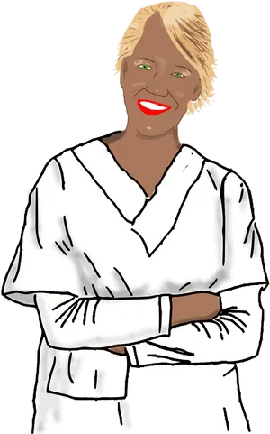 Confident Businesswoman Illustration PNG