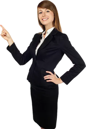 Confident Businesswoman Pointing PNG Image