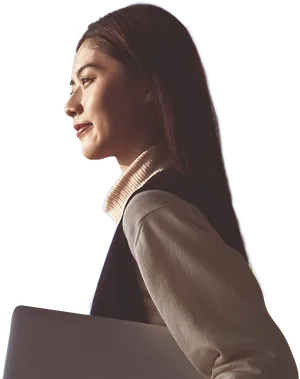 Confident Businesswoman Profile PNG Image