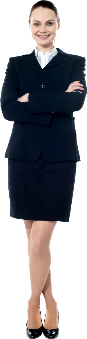 Confident Businesswoman Standing PNG Image