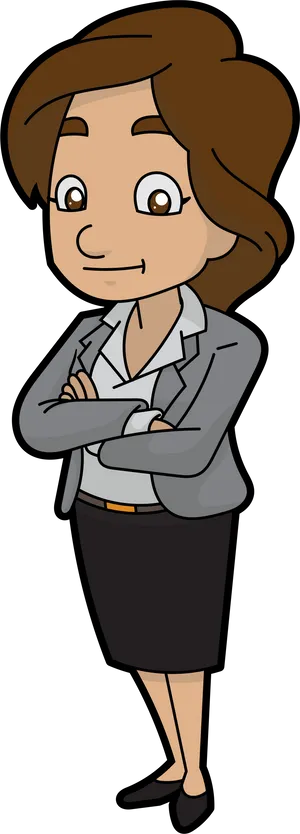 Confident Cartoon Businesswoman.png PNG Image