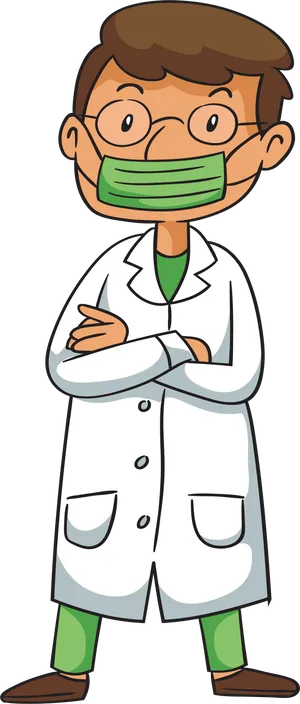 Confident Cartoon Surgeon PNG Image