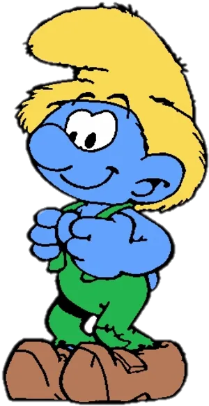 Confident Smurf Standing PNG Image