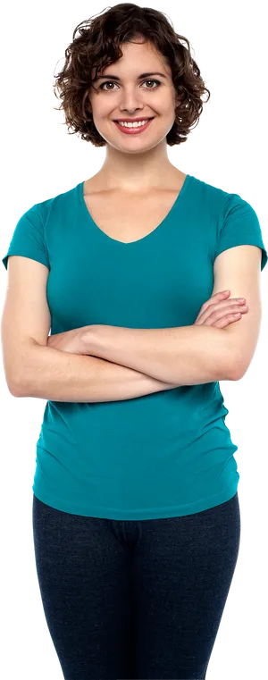 Confident Woman Casual Attire PNG Image